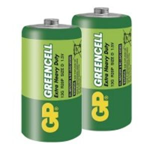 Zinkochloridové batérie GP Greencell R20 (D), 2 ks v balení