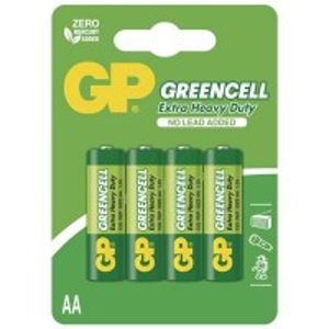 Zinkochloridové batérie GP Greencell R6 (AA), 4 ks v balení